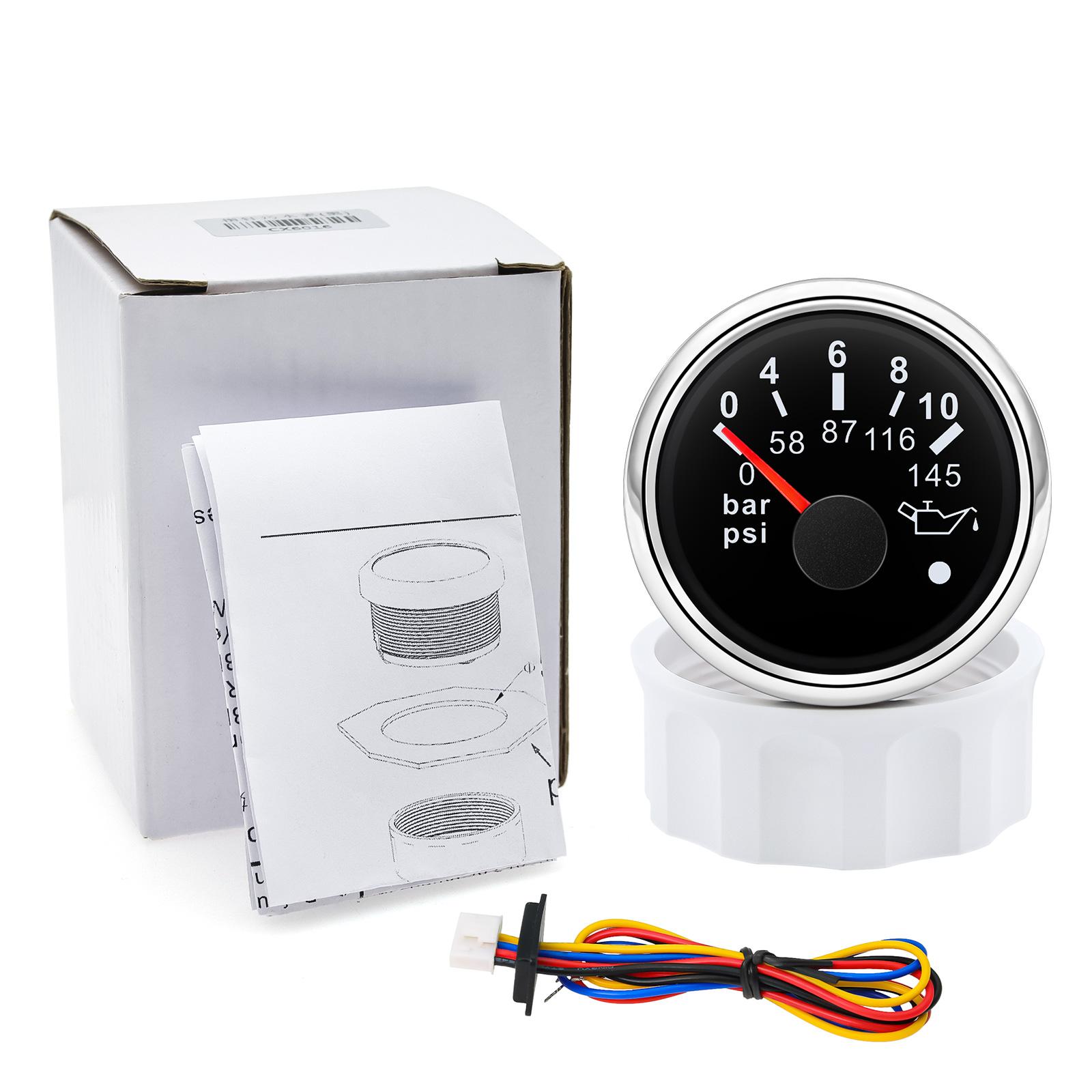 ized 52мм Указатель Датчики Давления Масла 0-5Бар 0-73psi 0-10бар 0-145psi Датчики Давления Масла Модификация 9-32В BS 0-10Bar