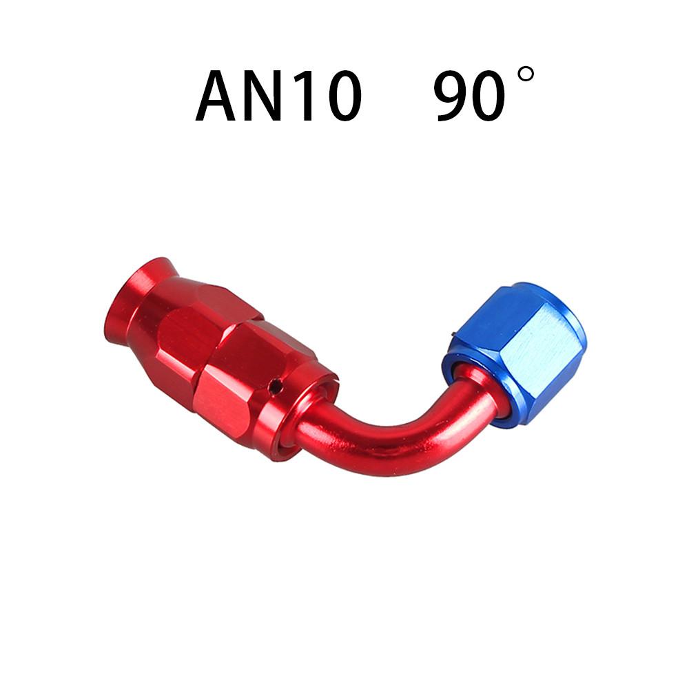 AN4/6/8/10/12 Straight 0°/45°/90°/120°/180° Degree PTFE Oil Fuel Swivel Hose End Fitting Oil Hose End Adaptor Kit Red Blue