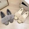 2026 New Spring Fur Lining Women Slip On Loafer Shoes Comfort Round Toe Cotton Shoes Street Style Outdoor Dress Flats Shoes
