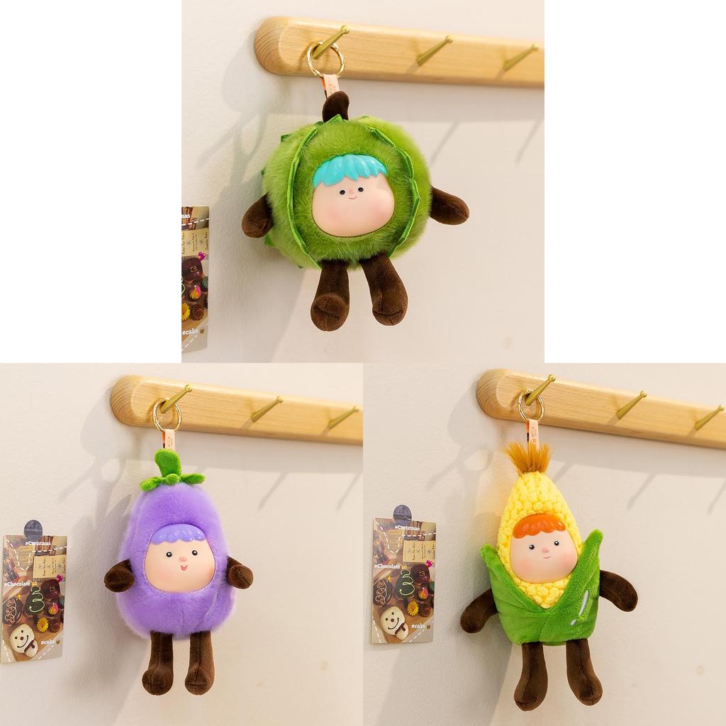 Cartoon Fruit Plush Keychain With Pp Cotton Filling For Kids And Teens