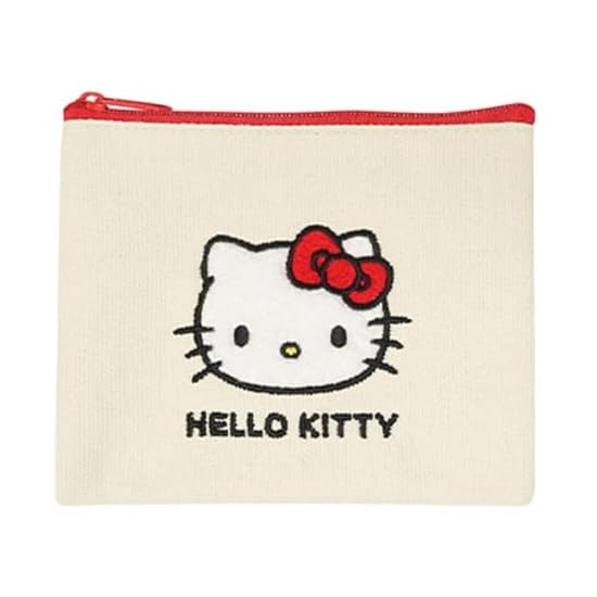 K Company Sanrio Characters Canvas Flat Mini Pouch Hello Kitty Red SAC-HFM-KTR H9×W13×D0.5cm