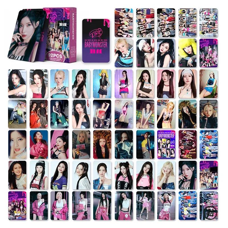 92 Stück BABYMONSTER Idol Neues Album DRIP Lomo Karten HARAM AHYEON RORA ASA RUKA CHIQUITA HD Gedruckte Fotokarten Aufkleber Fan-Geschenk