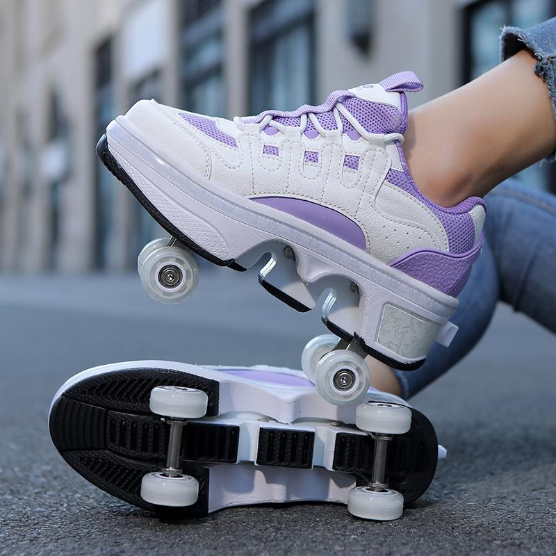 Meisjes Skate Schoenen Wielen Sneakers met Wielen Jongen /Meisje Roller Sneakers Roller Schoenen Vervormbare Schoenen Roller Skate Schoenen Jongens Skate Schoenen