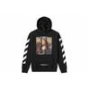 Bluză cu glugă OFF WHITE Seria Mona Lisa Bărbați Negru OMBB029S180030121001