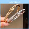 Minimalist Zircon Drop Bangle Bracelet For Women With Gold Plated Copper Jewelry