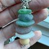 Exquisite Christmas Tree Decoration Sea Glass Ornament, Handmade Starfish Hanging Decorative Bag Charm for Vacation Decoration, Coastal Style Pendant