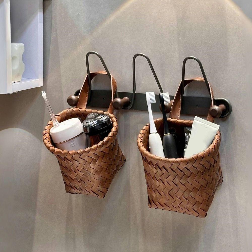 Plastic Wall Hanging Basket Decorative Garlic Ginger Storage Basket for Kitchen