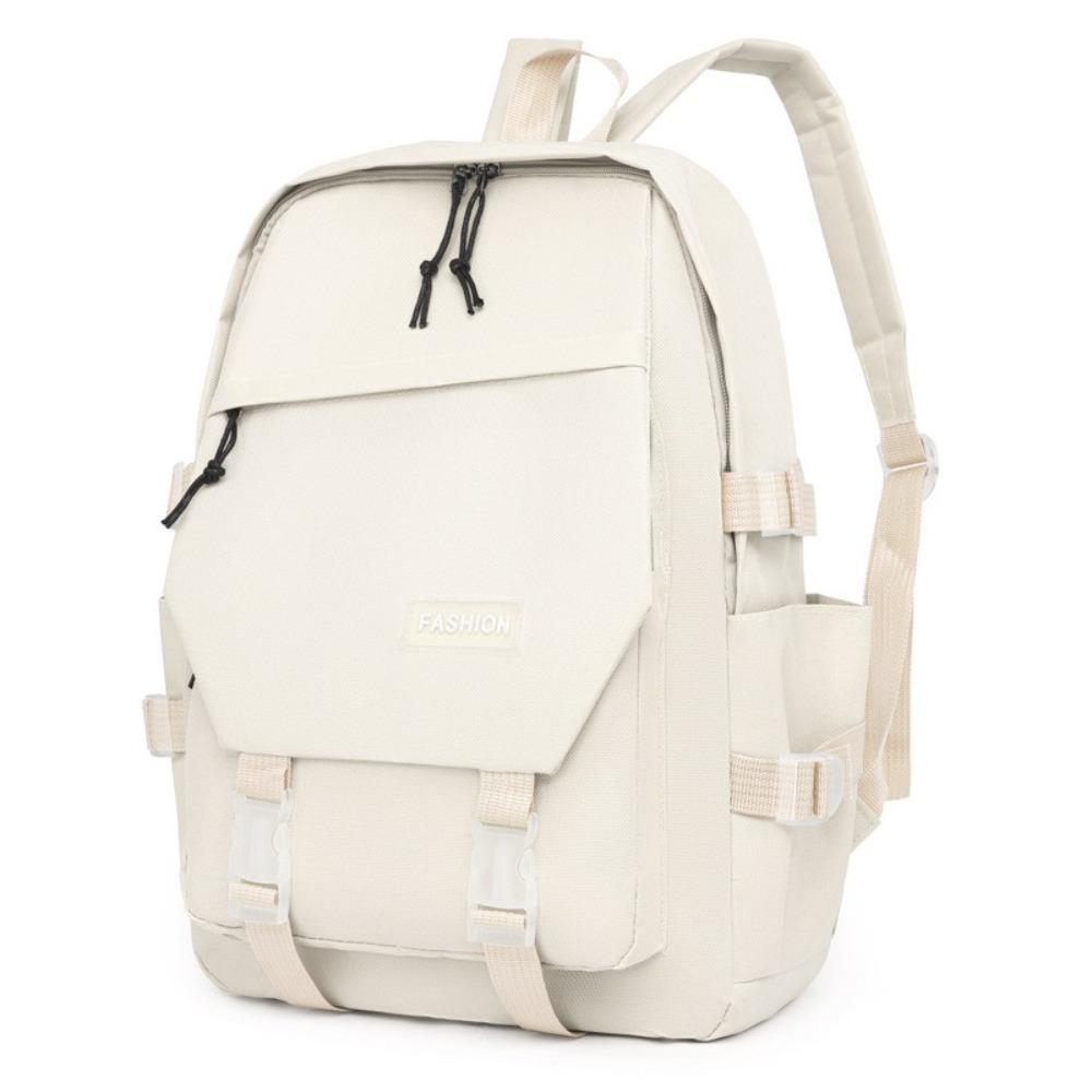 New Nylon Schoolbag Solid Color Large Capacity Bookbags Waterproof Alleviate Burden Backpack Back To School Gift