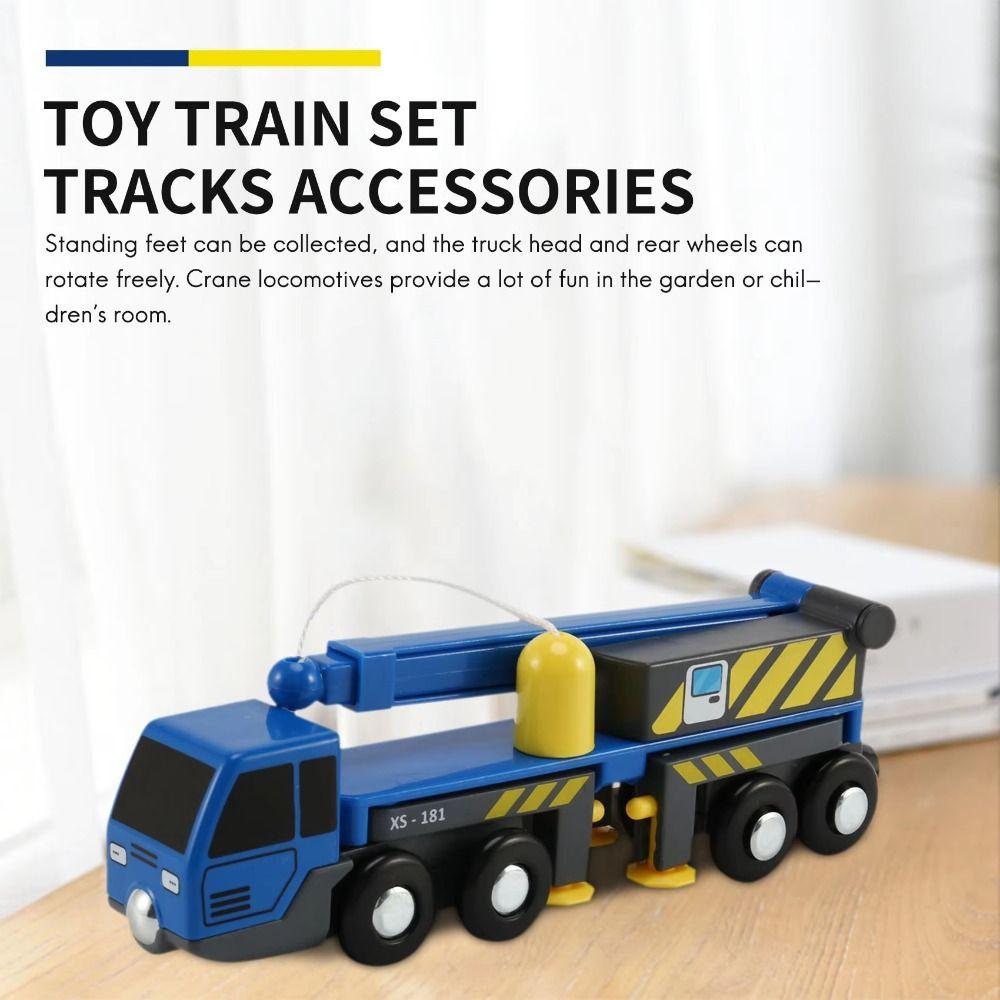 Telescopic Arm Lifting Truck Toy Vehicle Toys Wood Train Track Toy Crane Car Model Children's Gift