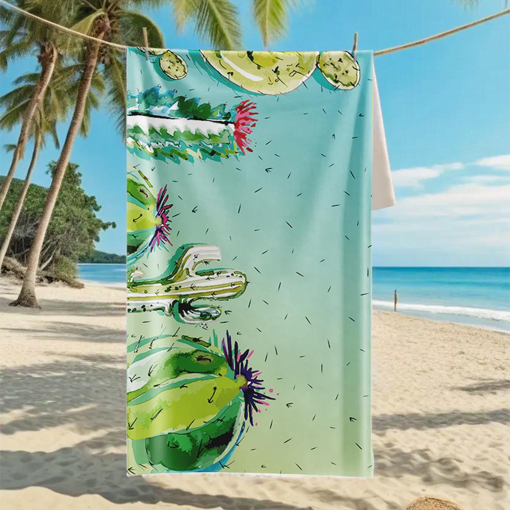 Double-sided Velvet Sunscreen Beach Towel Summer Quick-drying Towel Microfiber Printed Sunscreen Shawl