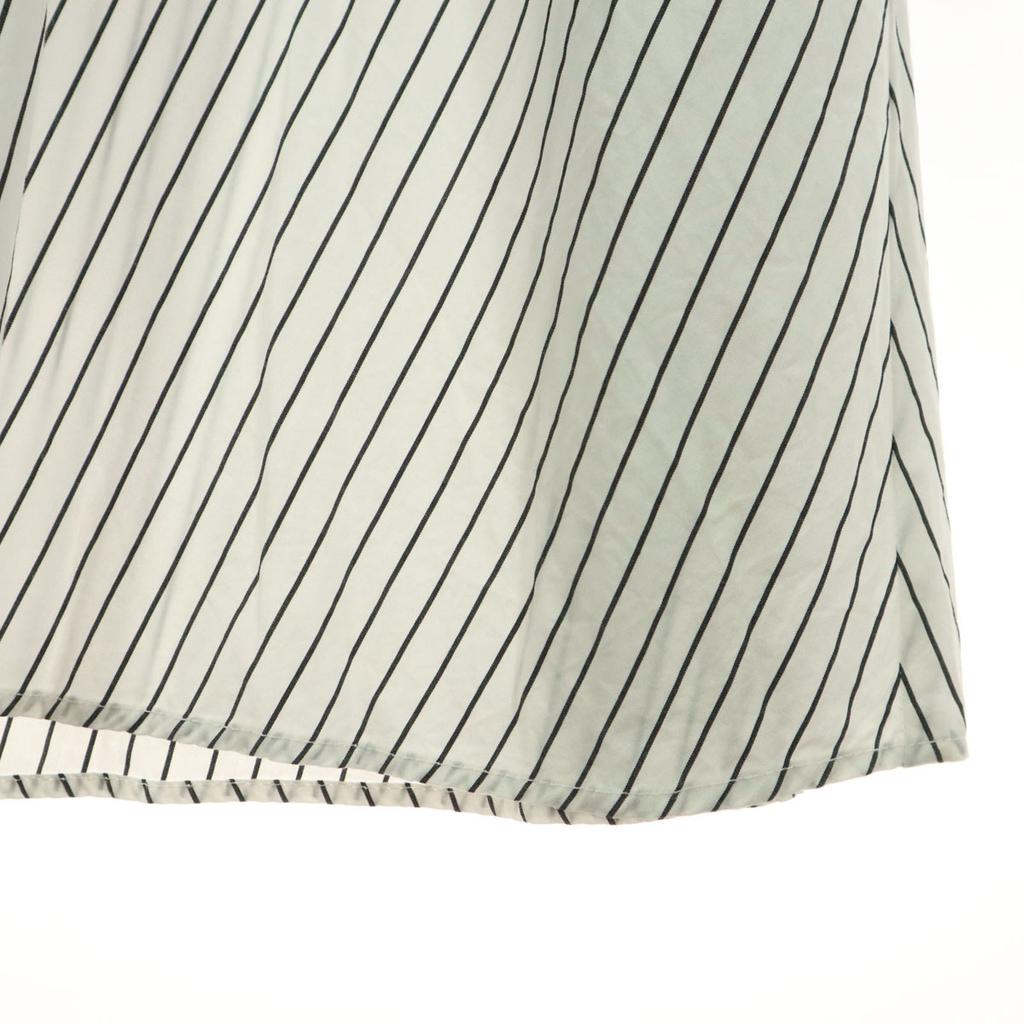 MidiUmi Made In Japan Striped Pattern Long Sleeve Collarless Button Knee-length Dress Women Used