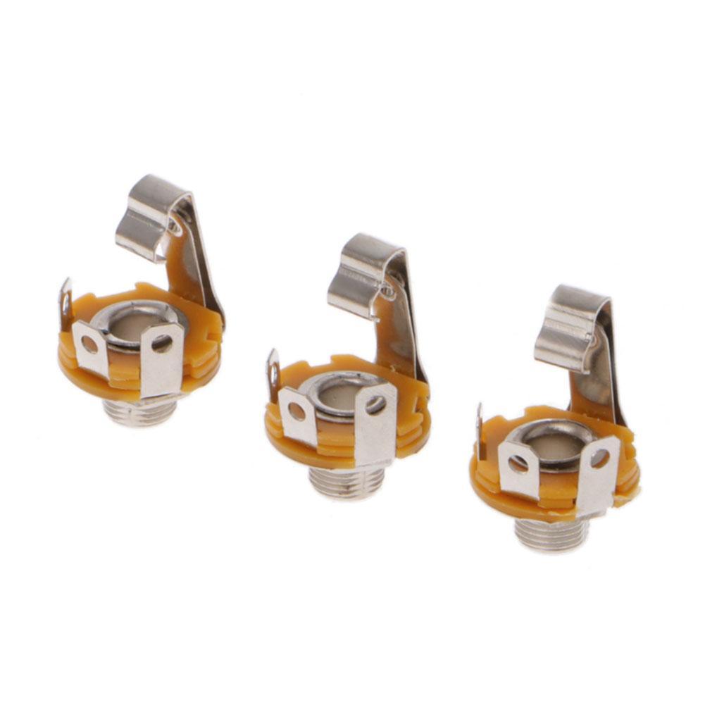 10 Pcs 1/4 Inch 6.35mm Mono Socket Jack, Female Connector Panel Mount Solder Type, Stable Connection No Loose Contact