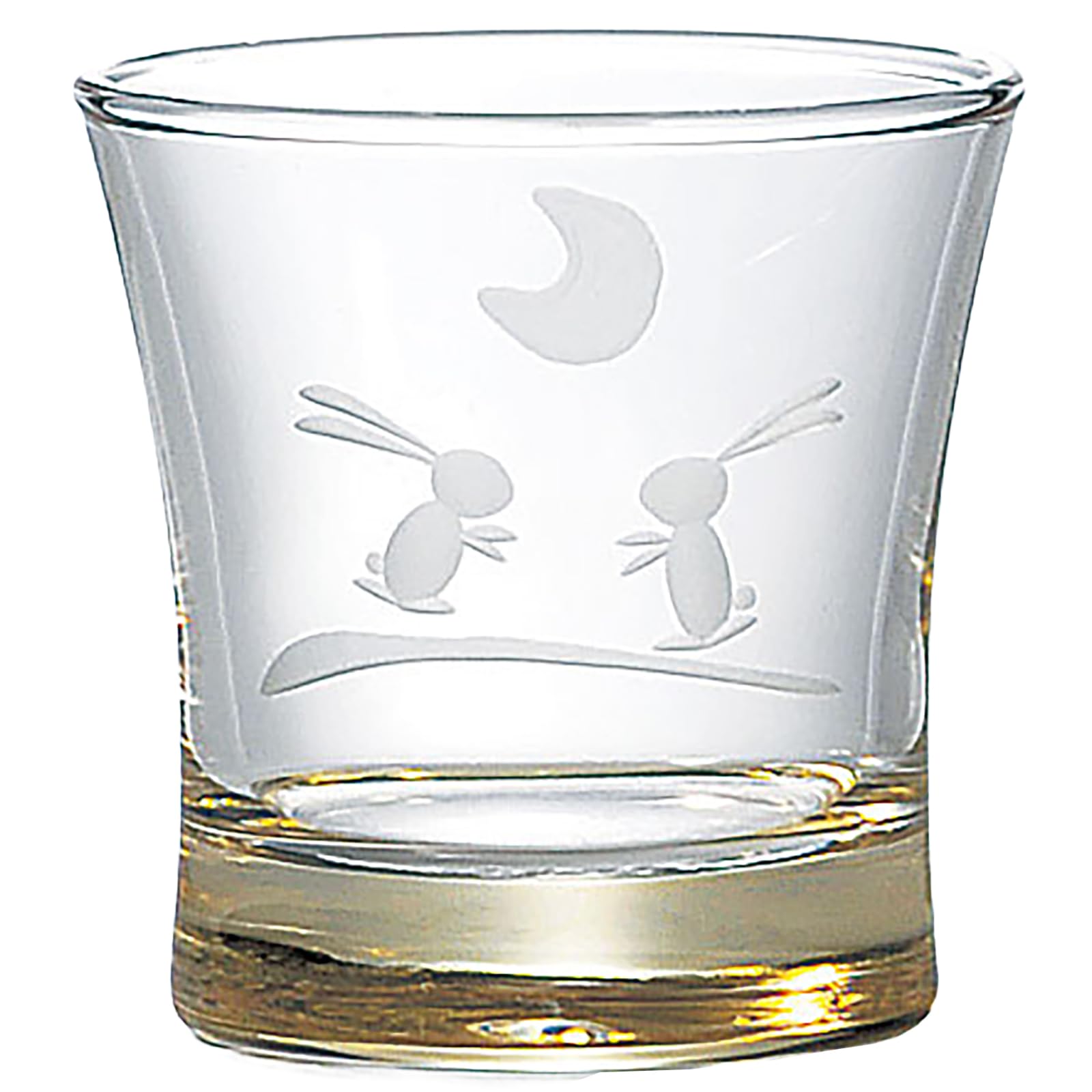

Otsuka Glass Moon Rabbit Sake Glass, Approximately 110ml, Kiriko, Amber, Brown, Transparent, Made in Japan, 11H063-AMB-1P