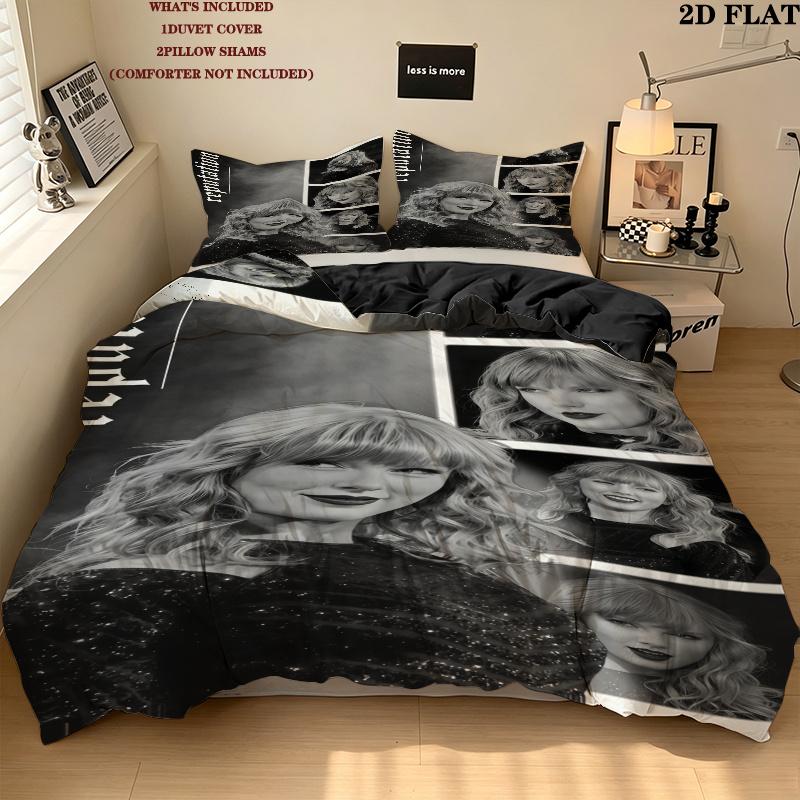 Taylor Swift Bedding Quilt Set Quilt Cover Pillowcase Home Decoration Birthday Gift (1 * duvet cover + 2 * pillowcase, without core)