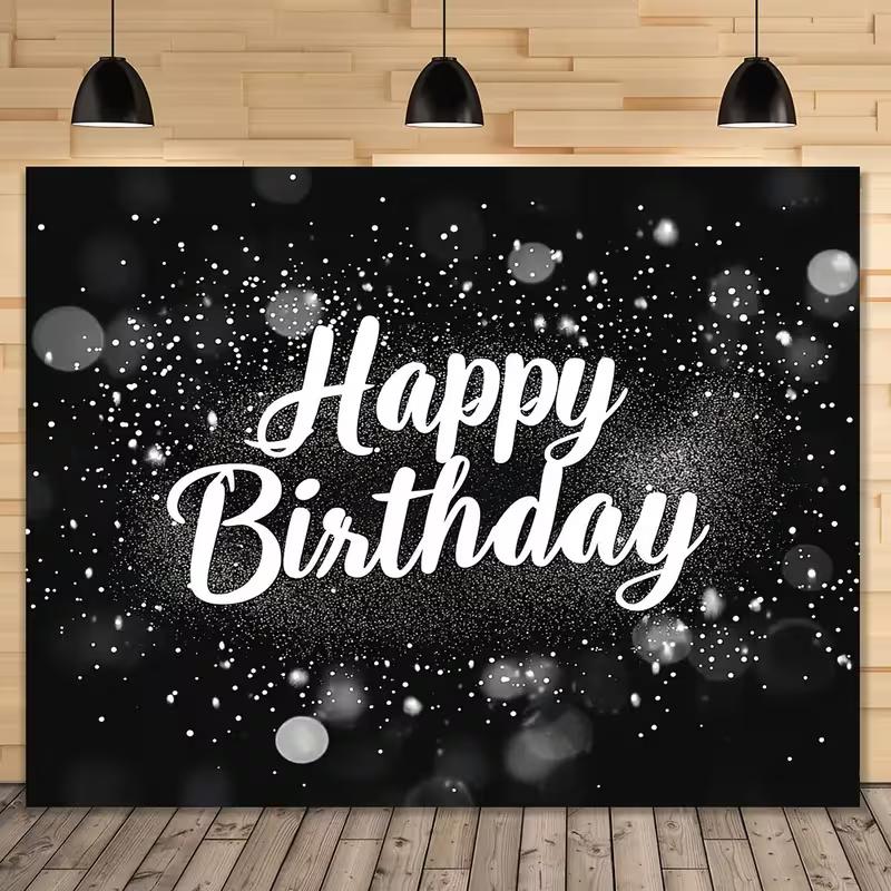 2D Bokeh Sparkle Happy Birthday Backdrop Photography Background Banner