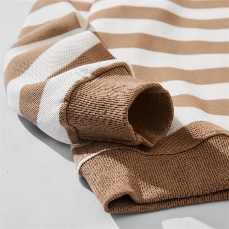 Autumn Striped Crew Neck Sweater Men'S Loose Large Size Long Sleeve Casual Korean Edition Youth Top Trendy Brand