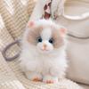 PP Cotton Plush Doll Pendant Soft Long Hair Cat Keyring Puppy Cat Plush Keychain  Girl