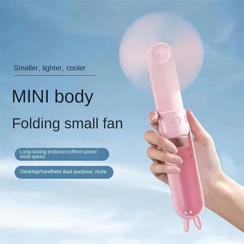 1Pc Portable USB Rechargeable Handheld Fan, 1200Mah Battery, Folding Eyelash Fan for Indoor & Outdoor Use
