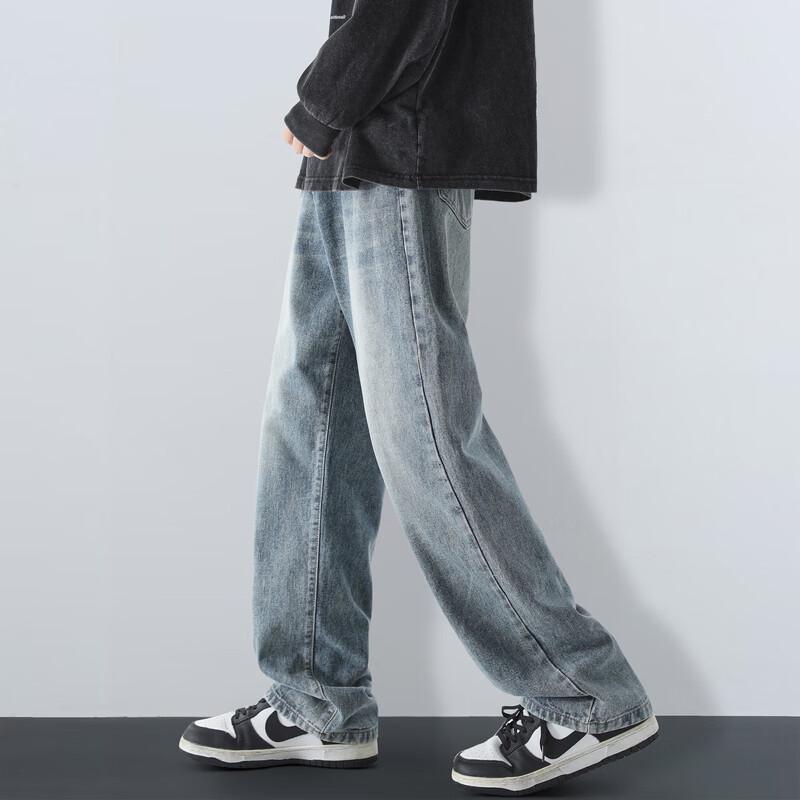 MAYBEYOND Men's Loose Fit Straight Leg Jeans