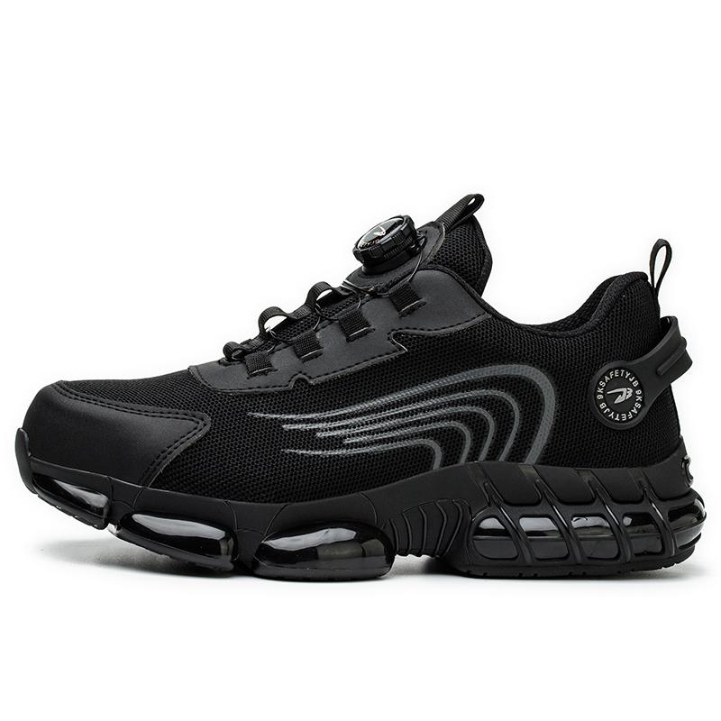 

New Fashion Men s Rotating Button Safety Shoes Steel Toe Work Sneakers Indestructible Shoes Puncture-Proof Air Cushion Men Boots 36