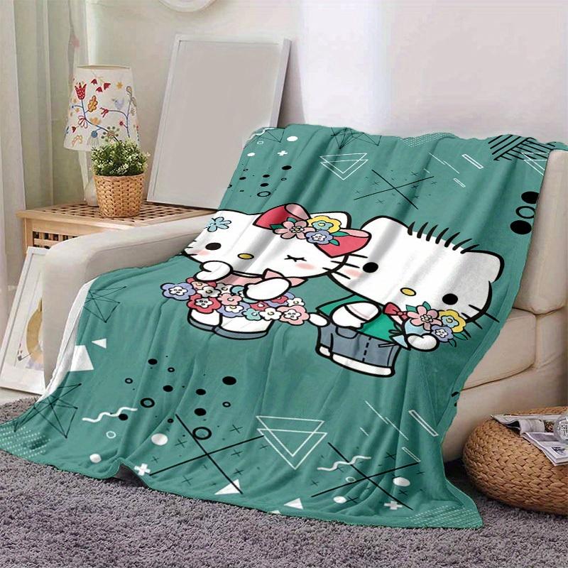 1pc. Hello Kitty Floral Bouquet Patterned Blanket - Perfect for Home Decor, Office Use, Outdoor Activities, and Gift Givingz0411221