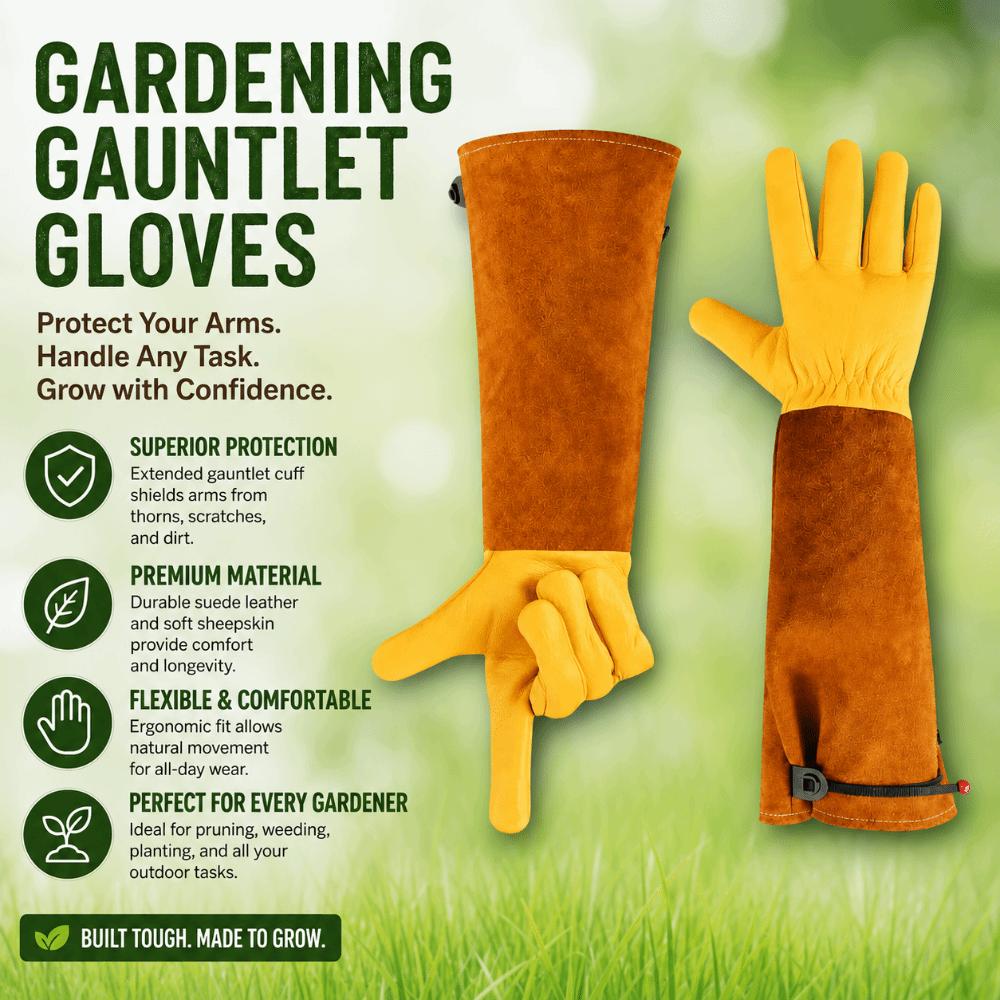 Breathable Long Gardening Gloves Cowhide Welding Work Gloves Rose Pruning Leather Gloves Men Women