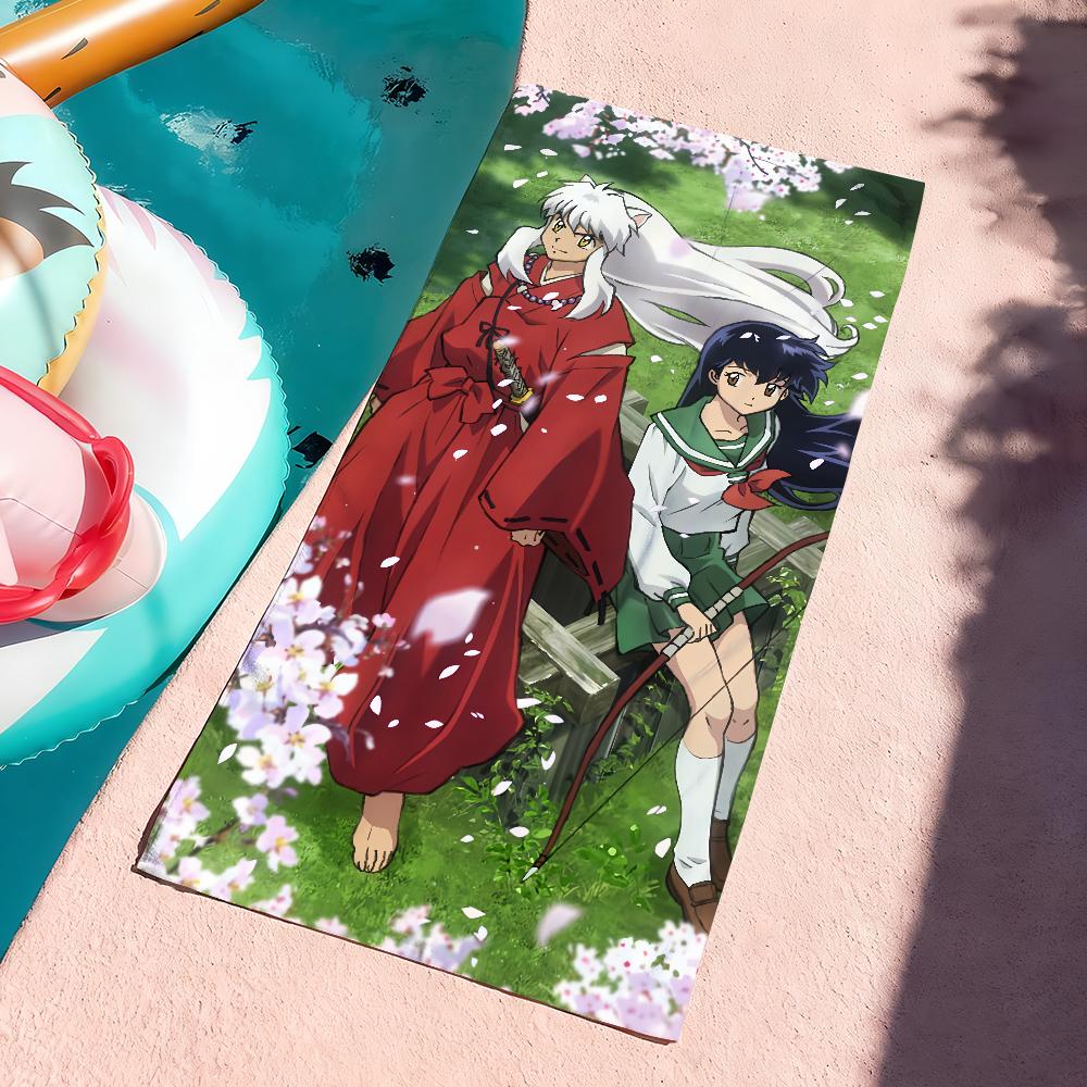 

Classic Anime I-Inuyasha Cool Towel Quick Dry Soft Yoga Swimming Fitness Mountain Climbing Large Beach Towels W30*H60(CM)