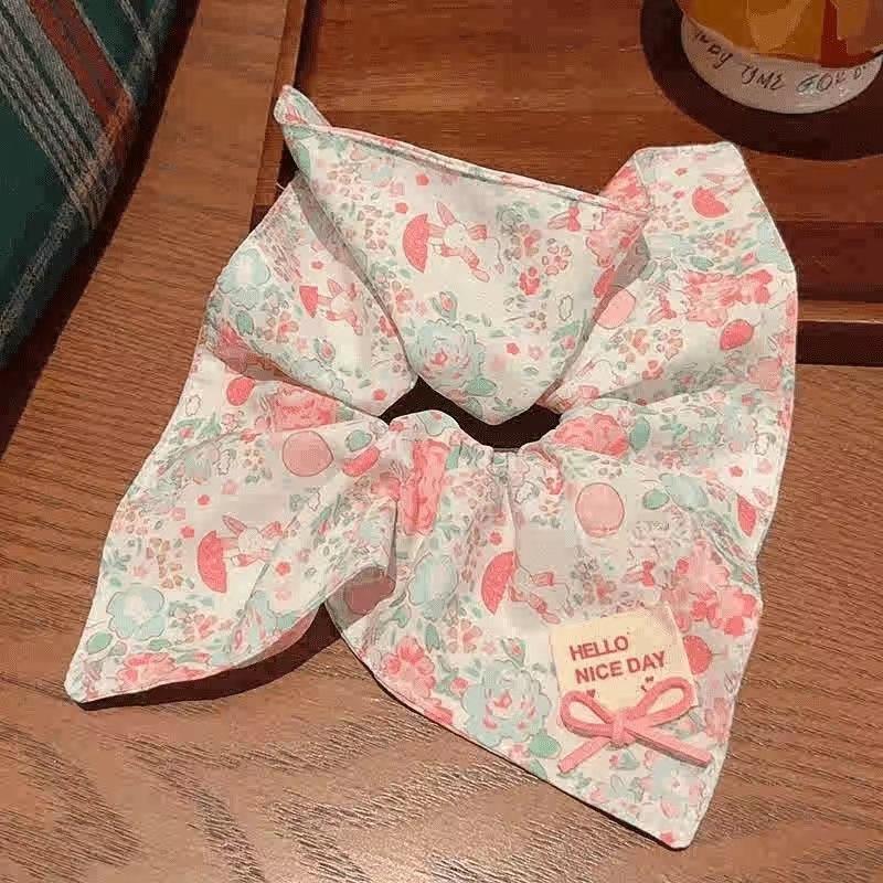 

Жіночий квадратний шарф з бантом 2025 року, гумка для волосся - Аксесуар для кінського хвоста та пучка «Принцеса»