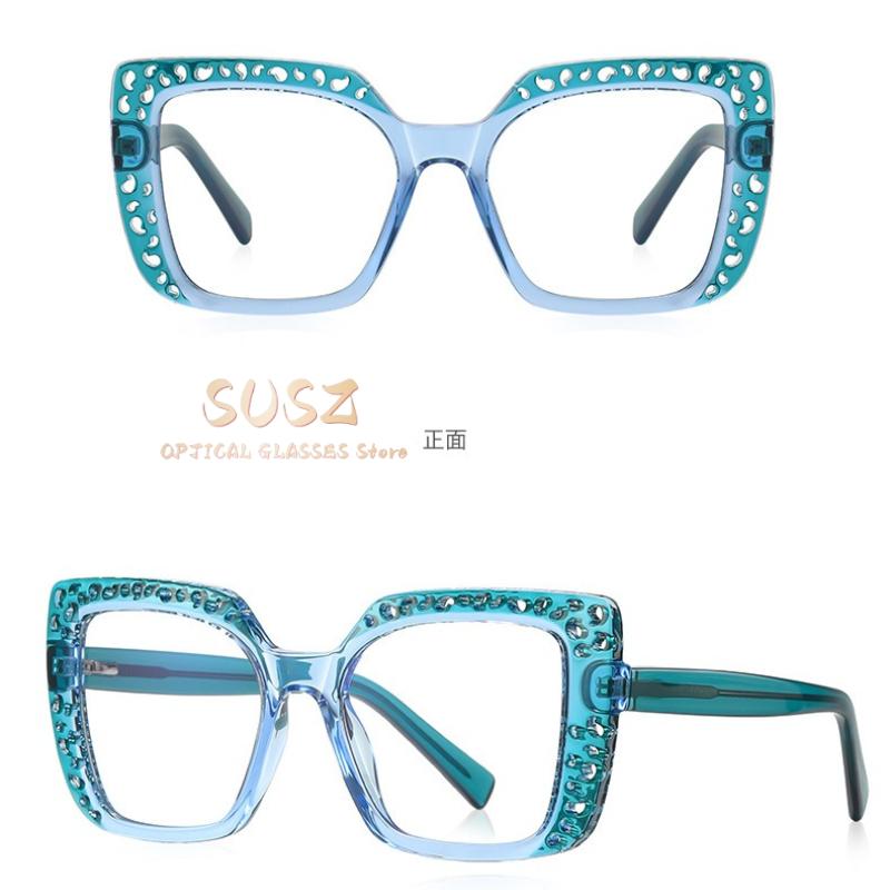 SUSZ  New Fashion Cat Eye Women Anti Blue Light Reading Glasses Myopia Hyperopia Customizable Prescription Progressive Glasses