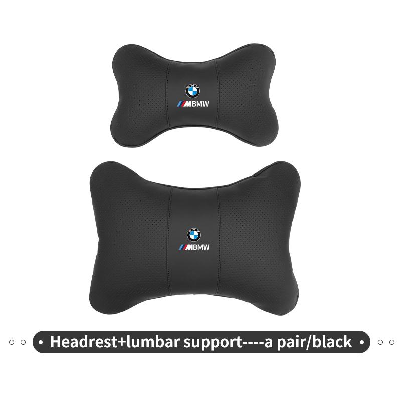 AWQ6 Leather Car Seat Headrest Lumbar Support Interior Accessories For BMW E87 E70 E91 E30 G20 E92 E93 E60 E46 E90 G30 E53 X1
