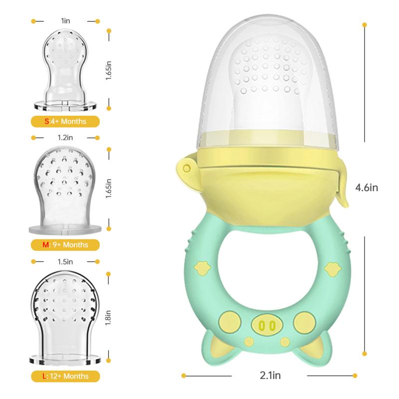 Baby-Obstbeutel/Eisbeutel mit Beißring, Baby-Beißspielzeug ab 4 Monaten, BPA-freie Silikontasche und Beißring, Linderung beim Zahnen