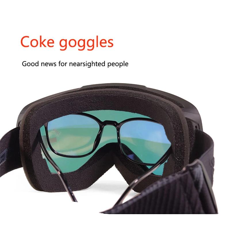 Aktualisierte Skibrille Doppellagig Herren Winter Warm Skibrille Anti-Beschlag UV-Schutz 400 Snowboardbrille Damen Ski Myopie Brille Brille