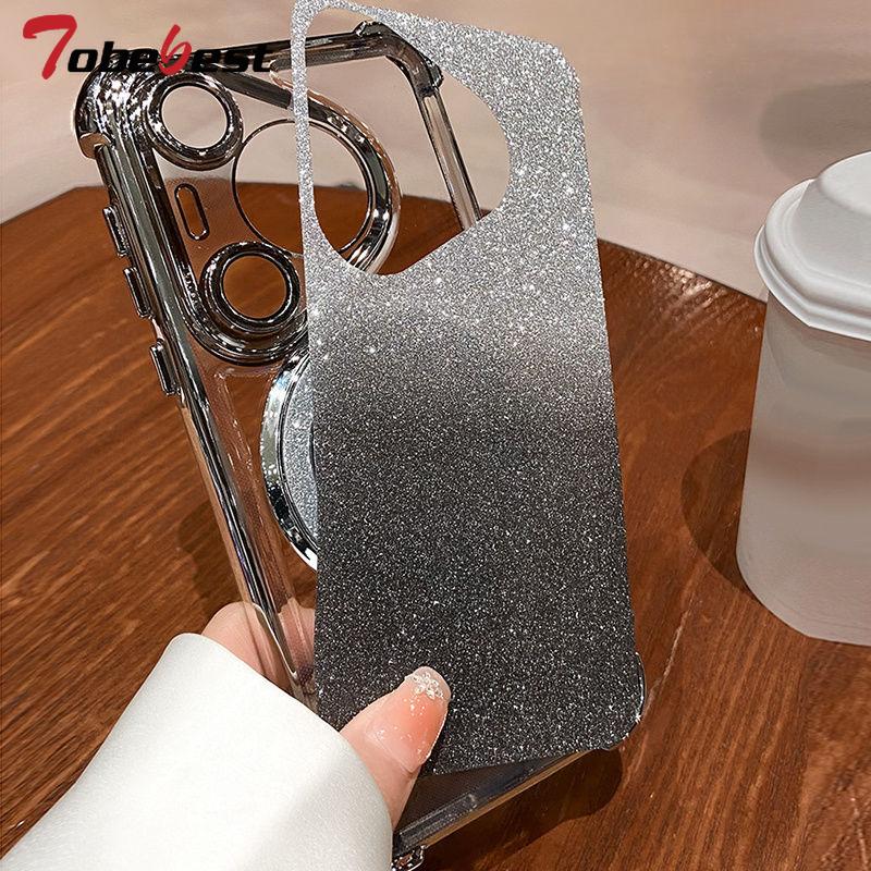 Shockproof GLITTER Plating Crystal Bracelet Mirror Magsafe phone holder Case For Xiaomi Poco X5 Pro 5G Cover