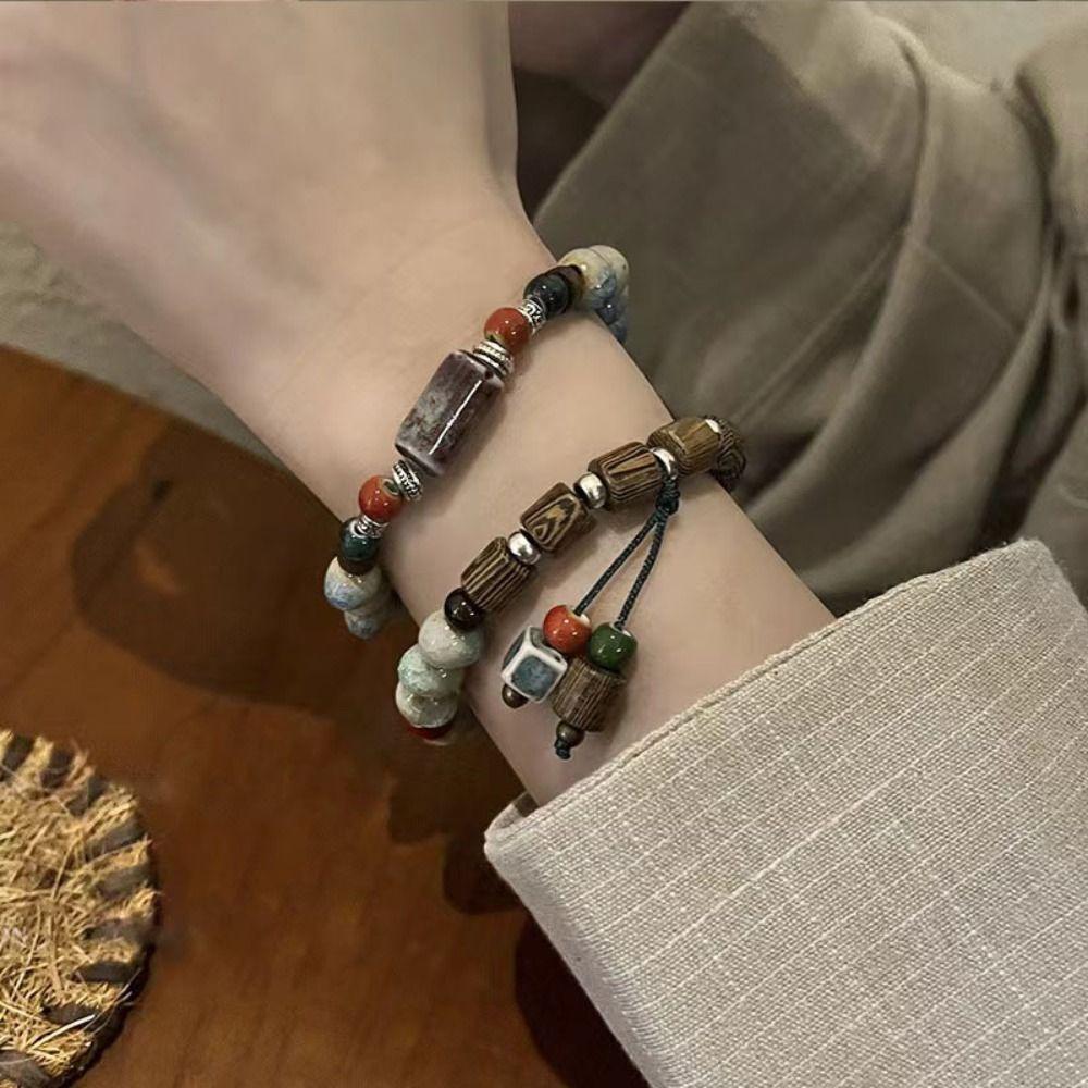 

Шикарный этнический браслет с бусинами, классическая эстетическая цепочка на руку, накладной браслет с бусинами для пары