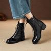 33-43 Plus Boots Round Head Coarse Heel Short Boots Women's Autumn and Winter British Lace-Up Martin Boots Medium Heel Women's Boots