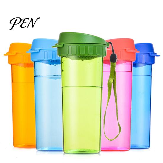 Hot Cold Drink Beverage Container Transparent Water Cup, Portable Plastic Bottle, with Strap Bottle Handle, Clear Heat-resistant Drinkware, for School
