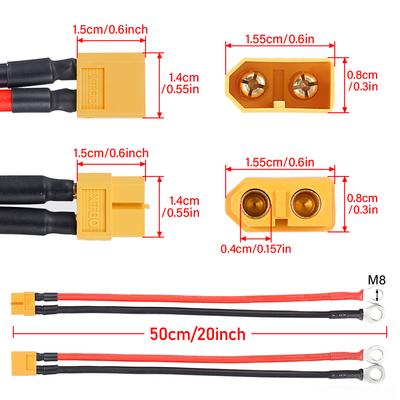 Kabel z wtyczką XT60 na terminal oczkowy 10AWG RC ESC strona ładowarki zasilanie dla RC bateria Lipo FPV wyścigi