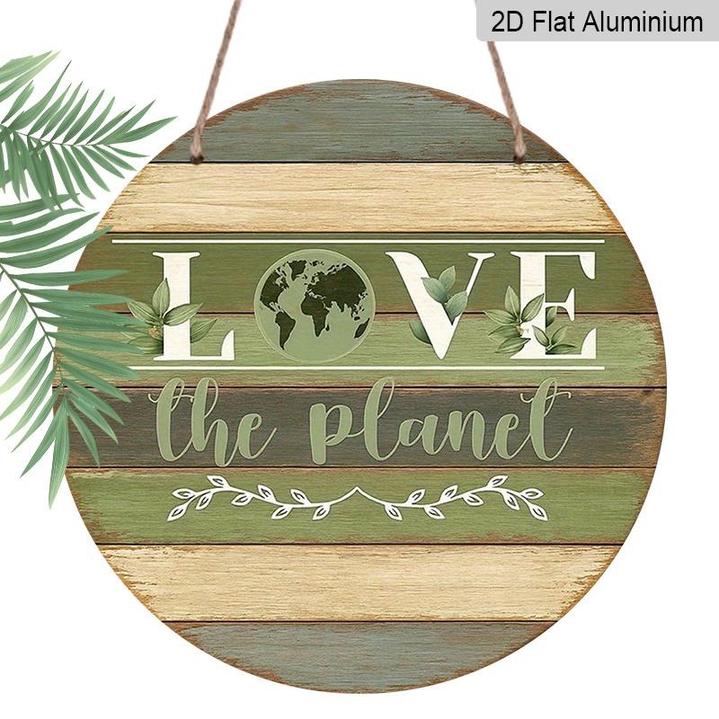 

[2D Flat] A 2D Flat, 7.87X7.87 Inch Round Aluminum Sign in French, Featuring a Vintage Decor Plaque about Love The Earth, with an Theme 1pc