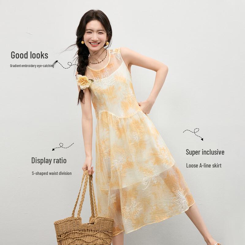 Women's Lyocell Resort Sleeveless A-Line Midi Dress
