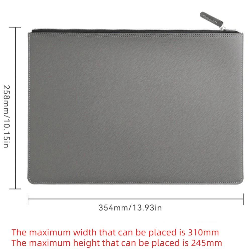 PU Leather Document Bag Zipper Bag Business Briefcase Information Bag  School Office Supplies