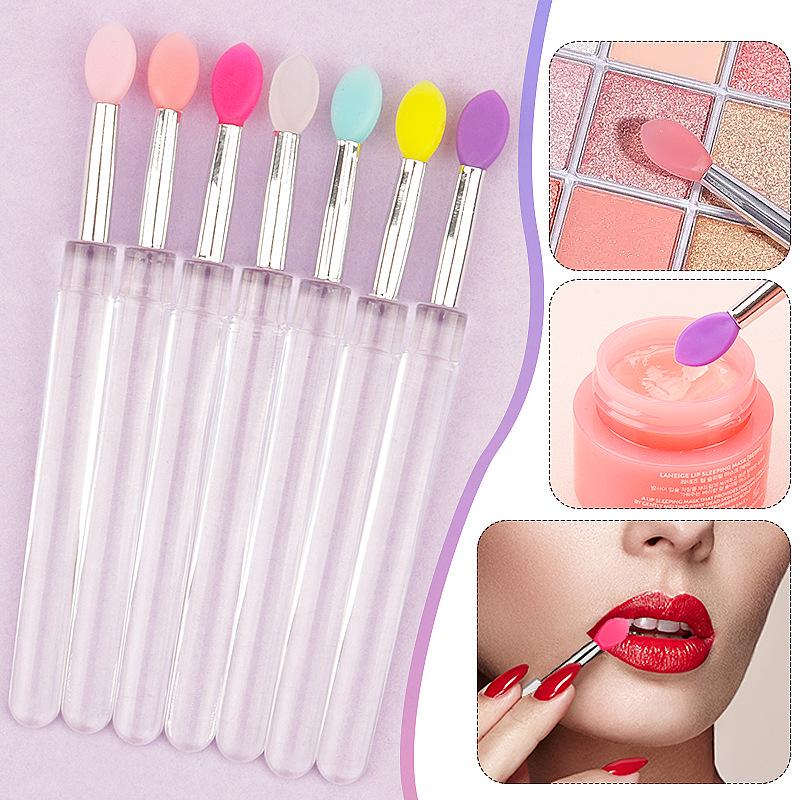 Portable Dustproof Silicone Lip Brush with Lid - Multitool for Lipstick and Lip Balm