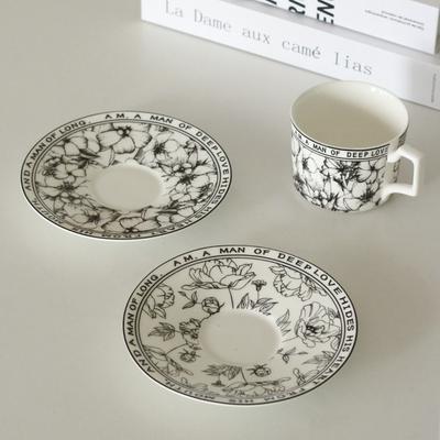 Niche High-end French Retro Cup Floral Afternoon Tea Coffee Cup Saucer Gift Box Gift Gift