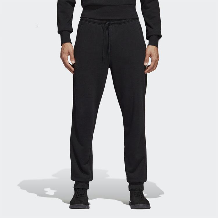 Adidas Solid Color Lace-Up Cuffed Sports Pants Men Bottoms Black CW8699