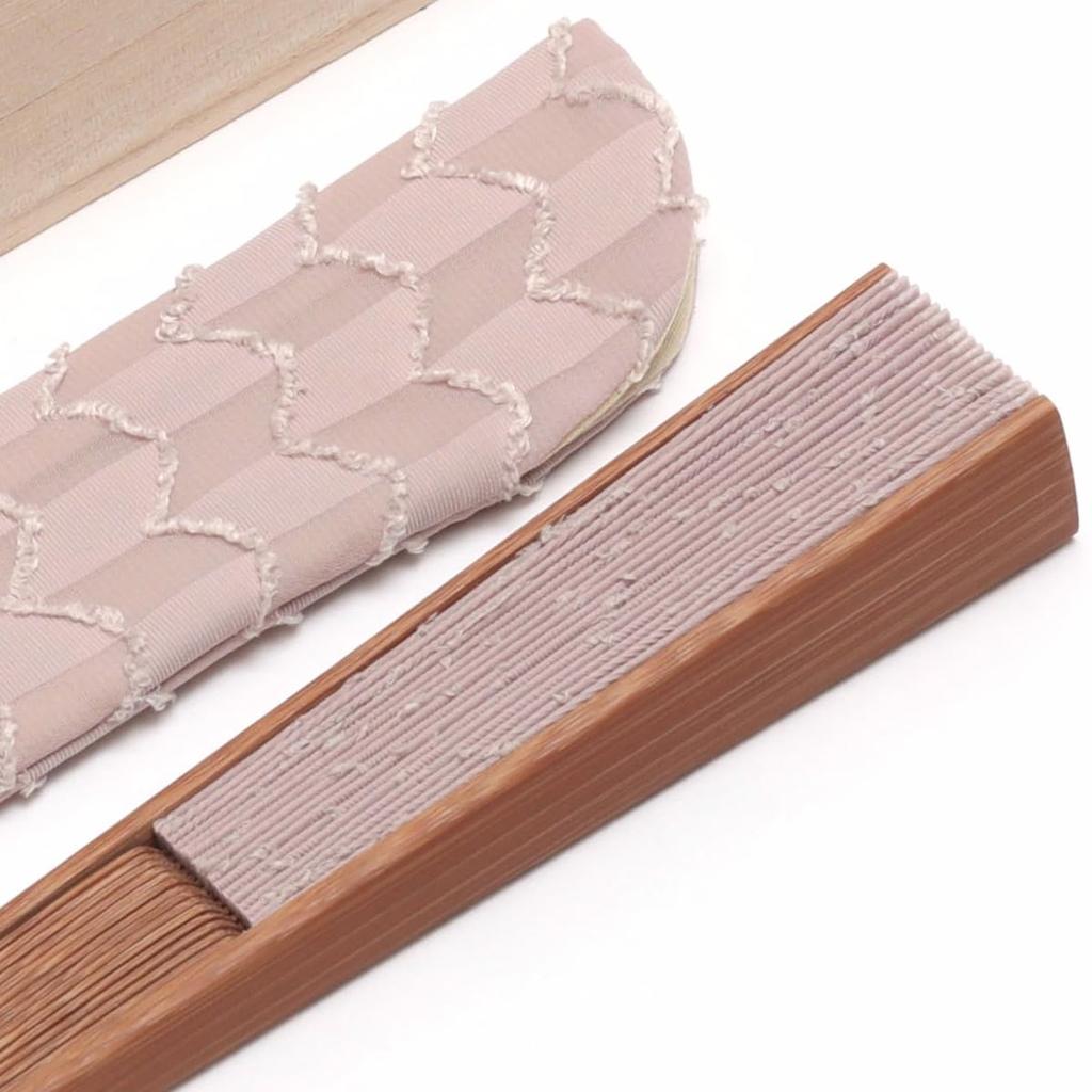 [Nishikawa Shoroku Shoten] Yabane Fan, Pink, in Paulownia Wood Box, with Fan Pouch, Lace Fabric, Women's, Mother's Day Gift, Present, Ladies' Fan,