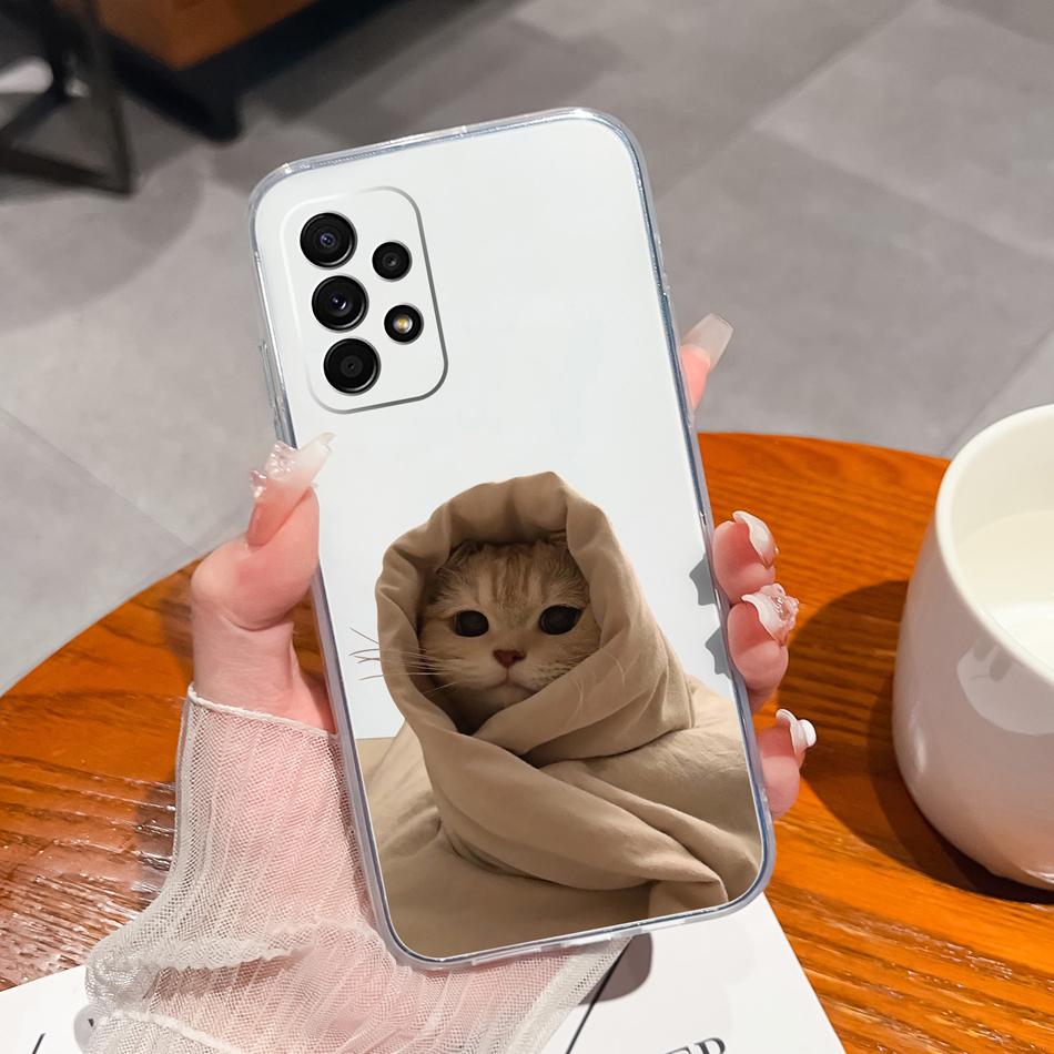 Flower Case For Samsung Galaxy A52 Phone Cover For Samsung A 52 Cases Soft Transparent Silicone Christmas Elk deer Back Covers