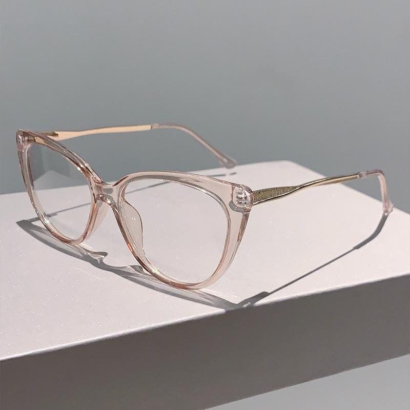 Anti Blue Light Optical Big Glasses Women Cat Eye Vintage Luxury Brand Designer Myopia Prescription Double Color Eyewear Frame
