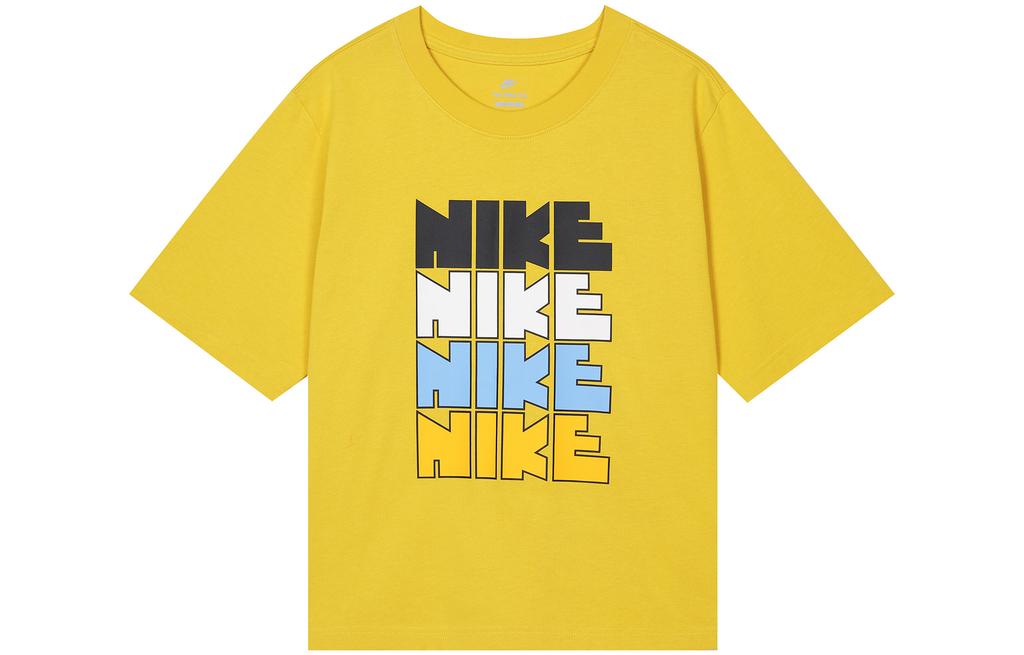 Nike x Atmos Pink WMNS NSW CIRCA Drop Shoulder Sleeve T Shirt Women's Yellow DQ5037-709