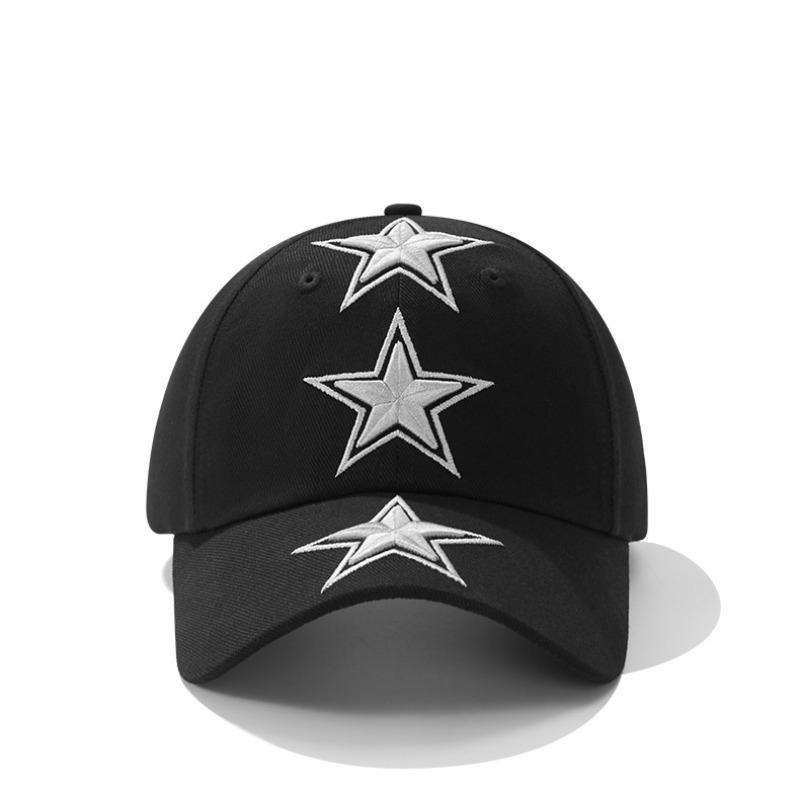

Heavy industry three-dimensional embroidery big head circumference baseball cap pentagram sunshade sunscreen personalized niche trendy hat Adjustable