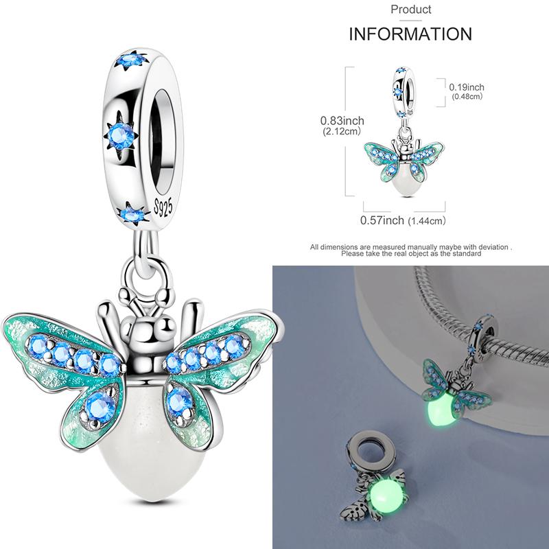 HOT Charms Beads 925 copper Pink Cat Paw Luminous Firefly Devil Eyes Alphabet Charm Fit Original Bracelet DIY Women Zircon Gift