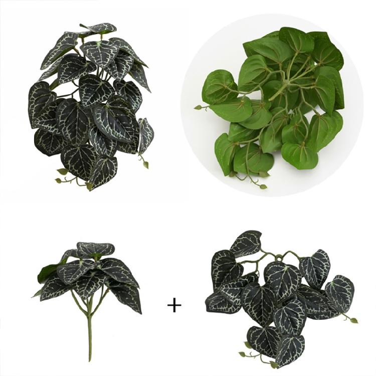 Artificial Amphibian Plants Terrarium Leaves Habitat Decor for Iguana for Turtle